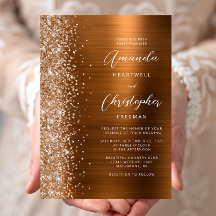 Glam Kupfer Glänzende Metall-Hochzeit