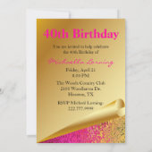 Glam Lady's Stiletto Custom Birthday Einladung (Rückseite)