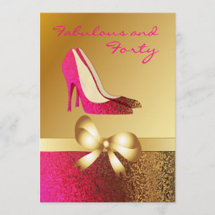 Glam Lady's Stiletto Custom Birthday Einladung