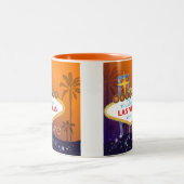 Glam Las Vegas Mit Monogramm Wedding Zweifarbige Tasse (Mittel)
