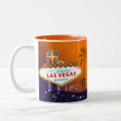 Glam Las Vegas Mit Monogramm Wedding Zweifarbige Tasse (Links)