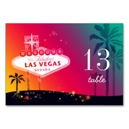 Glam Las Vegas Wedding Tischnummer Card
