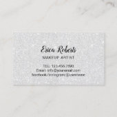 Glam Lashes Hot Pink Lippen Makeup Artist Silber Visitenkarte (Rückseite)