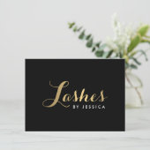 Glam Lashes Script Gold/Black Geschenkzertifikat (Stehend Vorderseite)