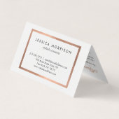 Glam Lashes Script Rose Gold Aftercare Visitenkarten (Rückseite)