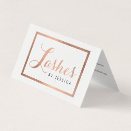 Glam Lashes Script Rose Gold Aftercare Visitenkarten