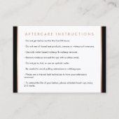 Glam Lashes Script Rose Gold/Black Aftercare Card Visitenkarte (Vorderseite)