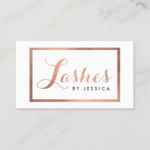 Glam Lashes Script Rose Gold Gerahmt