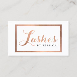 Glam Lashes Script Rose Gold Gerahmt Visitenkarte