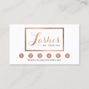 Glam Lashes Script Rose Gold Gerahmte Loyalität Treuekarte