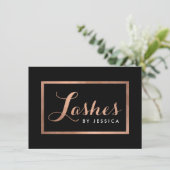 Glam Lashes Script RoseGold/Black Geschenkzertifik (Stehend Vorderseite)