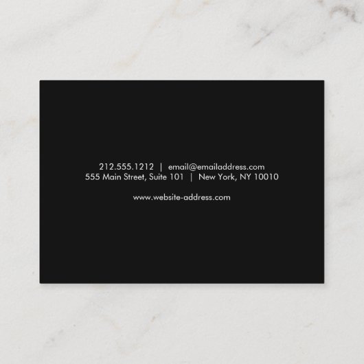 Glam Lashes Script Silver/Black Aftercare Card Visitenkarte (Rückseite)