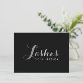 Glam Lashes Script Silver/Black Gift Certificate (Stehend Vorderseite)