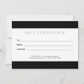 Glam Lashes Script Silver/Black Gift Certificate (Rückseite)