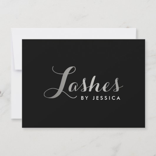 Glam Lashes Script Silver/Black Gift Certificate (Vorderseite)