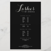 Glam Lashes Script Text Silver/Black Flyer (Vorne)
