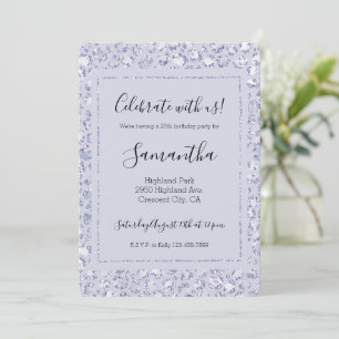 Glam Lavendel Lila Lila Leopardendruck Glitter   Einladung