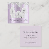 Glam Lavender Glitzer Tropfen Pfütze Sitzen Quadratische Visitenkarte (Vorne/Hinten)