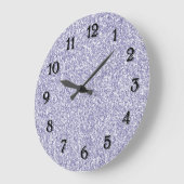 Glam Lavender Lilac Lila Glitzer       Große Wanduhr (Winkel)