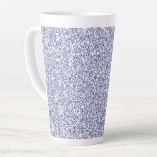 Glam Lavender Lilac Lila Glitzer Milchtasse (Linke Ecke)