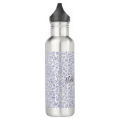 Glam Lavender Lilac Lila Leopard Print Glitzer Edelstahlflasche (Links)