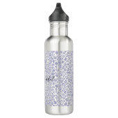 Glam Lavender Lilac Lila Leopard Print Glitzer Edelstahlflasche (Rechts)