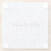 Glam Lavender Lilac Lila Leopard Print Glitzer Glasuntersetzer (Rückseite)