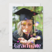 Glam Lavender Pink Foto Overlay Abschluss Ankündigung (Vorderseite)