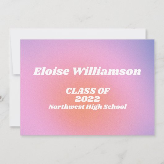 Glam Lavender Pink Foto Overlay Abschluss Ankündigung (Rückseite)