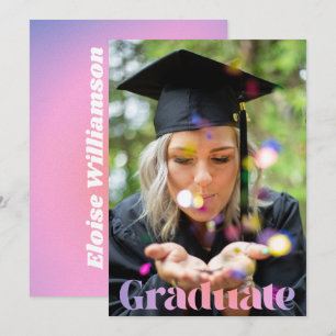 Glam Lavender Pink Foto Overlay Abschluss Ankündigung