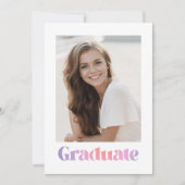 Glam Lavender Pink Gradient Foto Graduation Party Einladung (Vorderseite)