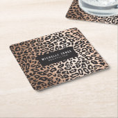 Glam Leopard Animal Print Rechteckiger Pappuntersetzer (angewinkelt)