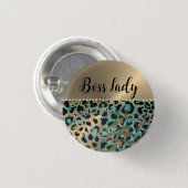 "Glam Leopard Boss Lady Button (Vorne & Hinten)