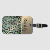 "Glam Leopard Boss Lady Gepäckanhänger (Vorderseite (Horizontal))
