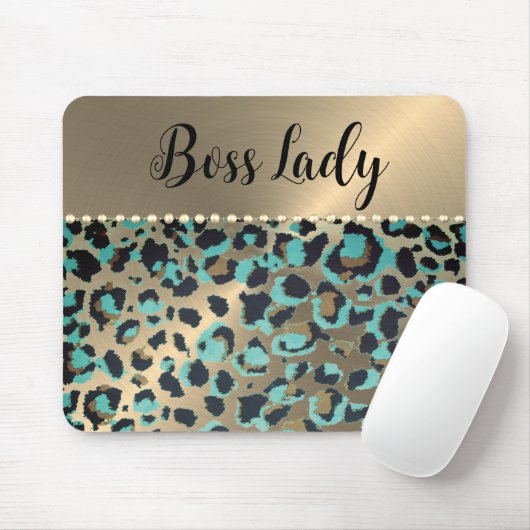 "Glam Leopard Boss Lady Mousepad (Mit Mouse)
