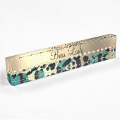 Glam Leopard Boss Lady Namensplakette