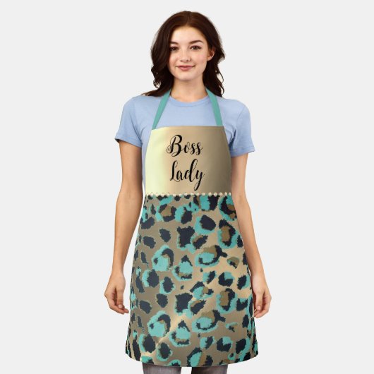 "Glam Leopard Boss Lady Schürze (Getragen)