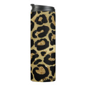 *~* Glam LEOPARD GOLD Glitzer Thermal Tumbler Thermosbecher (Nach rechts gedreht)