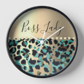 Glam Leopard Gold Metallic Boss Lady Uhr (Vorderseite)
