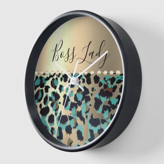 Glam Leopard Gold Metallic Boss Lady Uhr (Winkel)