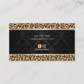 Glam Leopard Haar Stylist Makeup Beauty Salon Visitenkarte (Rückseite)