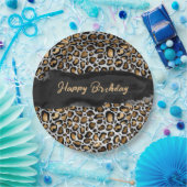 Glam Leopard Happy Birthday Pappteller (Party)