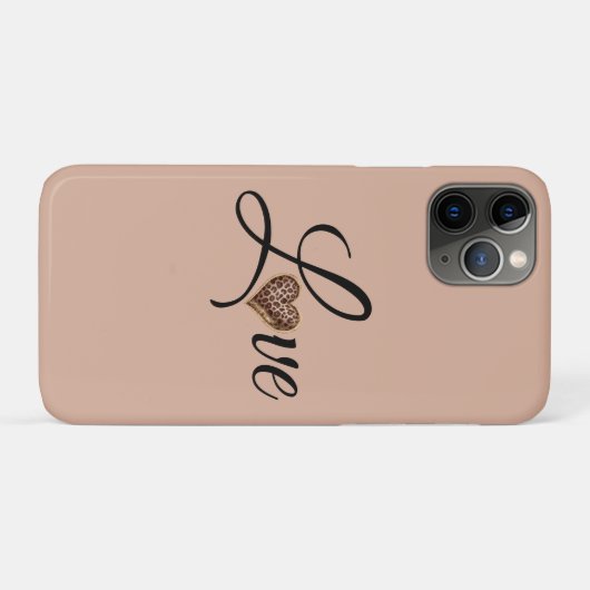 Glam Leopard Heart Love Design Case-Mate iPhone Hülle (Rückseite (Horizontal))