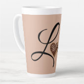 Glam Leopard Heart Love Design Milchtasse (Linke Ecke)