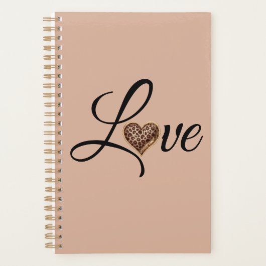 Glam Leopard Heart Love Design Planer (Vorderseite)