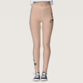 Glam Leopard Herz Liebe Design Leggings (Vorderseite)