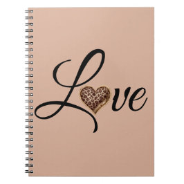 Glam Leopard Herz Liebe Design Notizblock