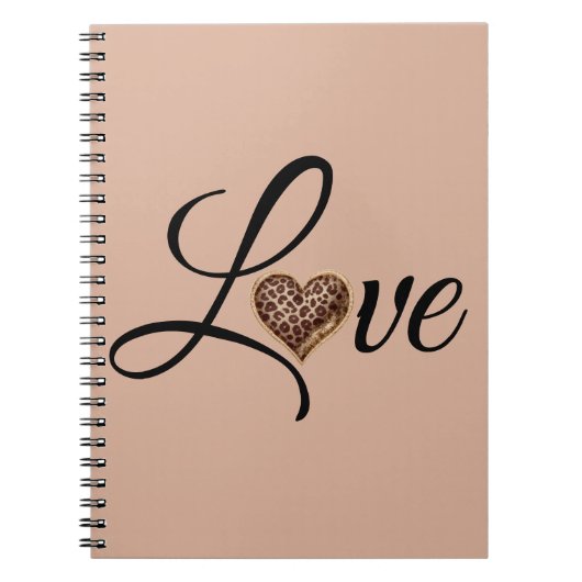 Glam Leopard Herz Liebe Design Notizblock (Vorderseite)