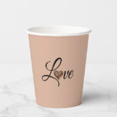 Glam Leopard Herz Liebe Design Pappbecher (Rückseite)