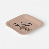 Glam Leopard Herz Liebe Design Pappteller (Gewinkelt)